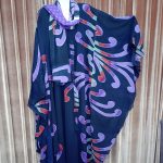 ​Close-up View of Printed Abaya Fabric Design (Pre-loved) — NoboDokan
