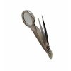 Angled view of professional-grade magnifying tweezers designed for picking up tiny objects or removing splinters.