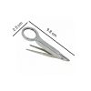 A set of stainless steel precision magnifying tweezers showing dimensions of 9.8 cm in length and 2.5 cm lens width on a white background.