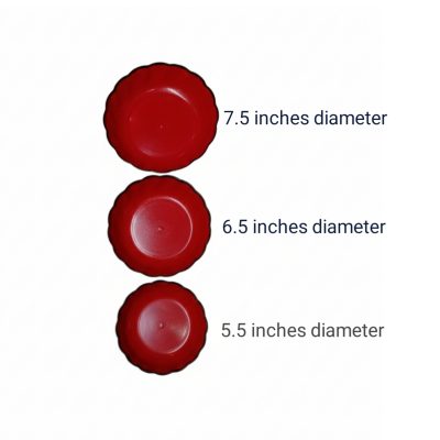 RFL Bakul Bowl 3pcs Set Size Measurement - 5.5, 6.5, and 7.5 inches diameter.